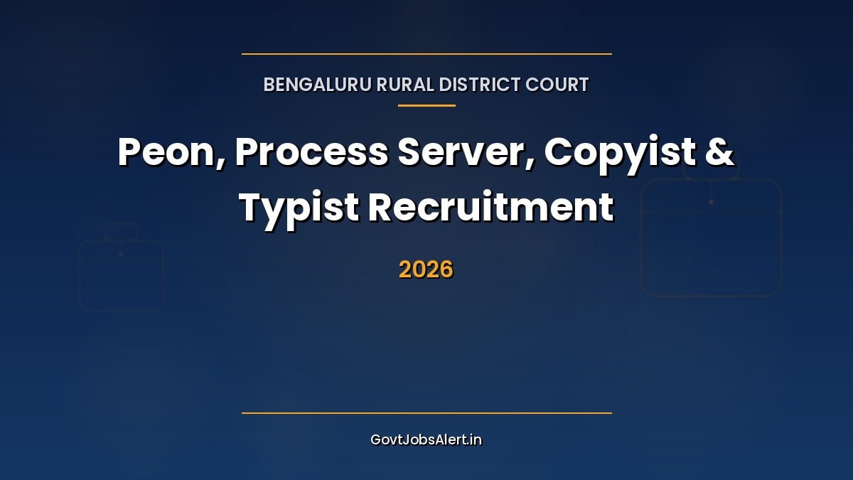 Bengaluru Rural District Court Recruitment 2026 notification for 86 Peon, Process Server, Copyist and Typist posts in Karnataka