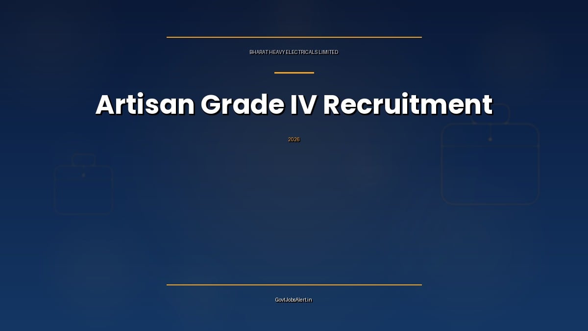 BHEL Artisan Recruitment 2026 notification for 660 Artisan Grade IV ITI trade posts