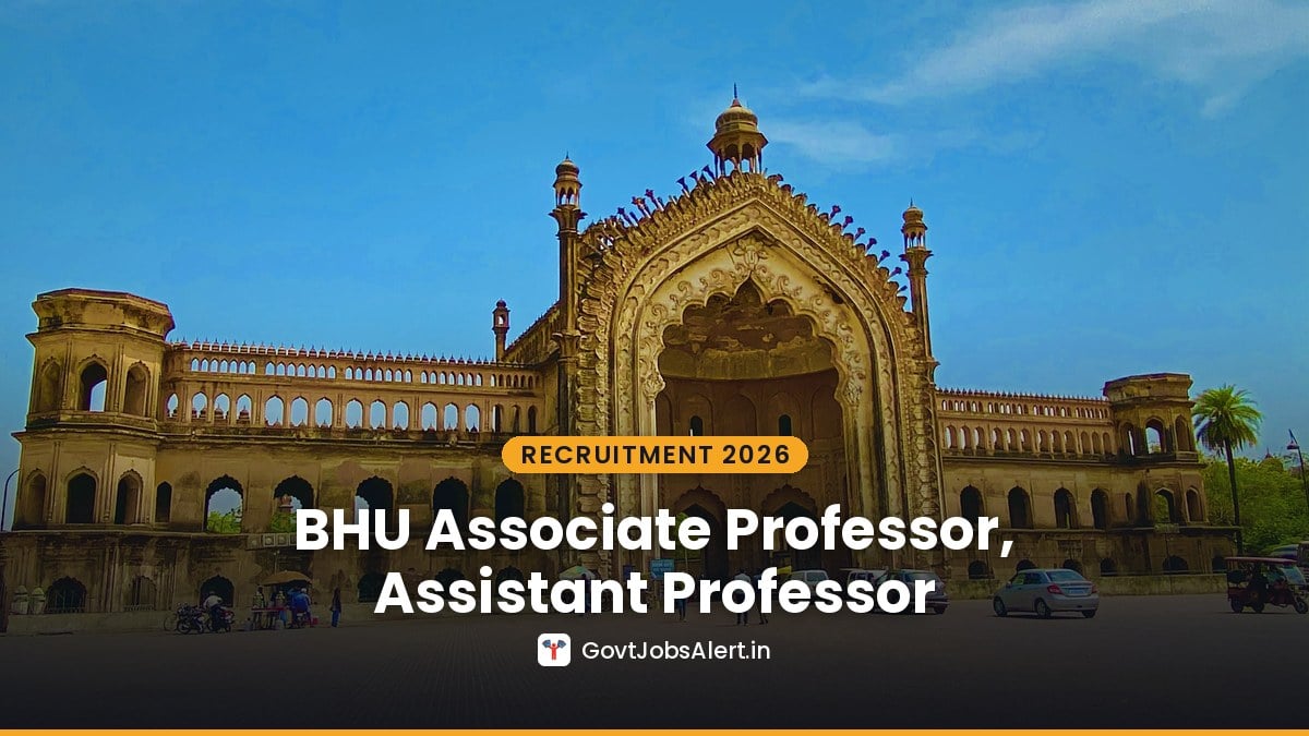 A historic arched gateway under a blue sky in Uttar Pradesh — BHU Centre for Vedic Science Recruitment 2026