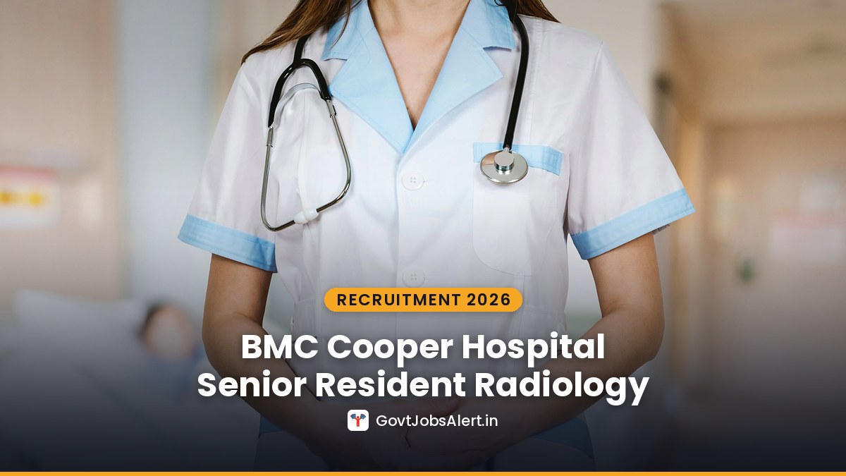 A doctor in a white coat with a stethoscope in a hospital – BMC HBT Medical College and Cooper Hospital Juhu Senior Resident Recruitment 2026