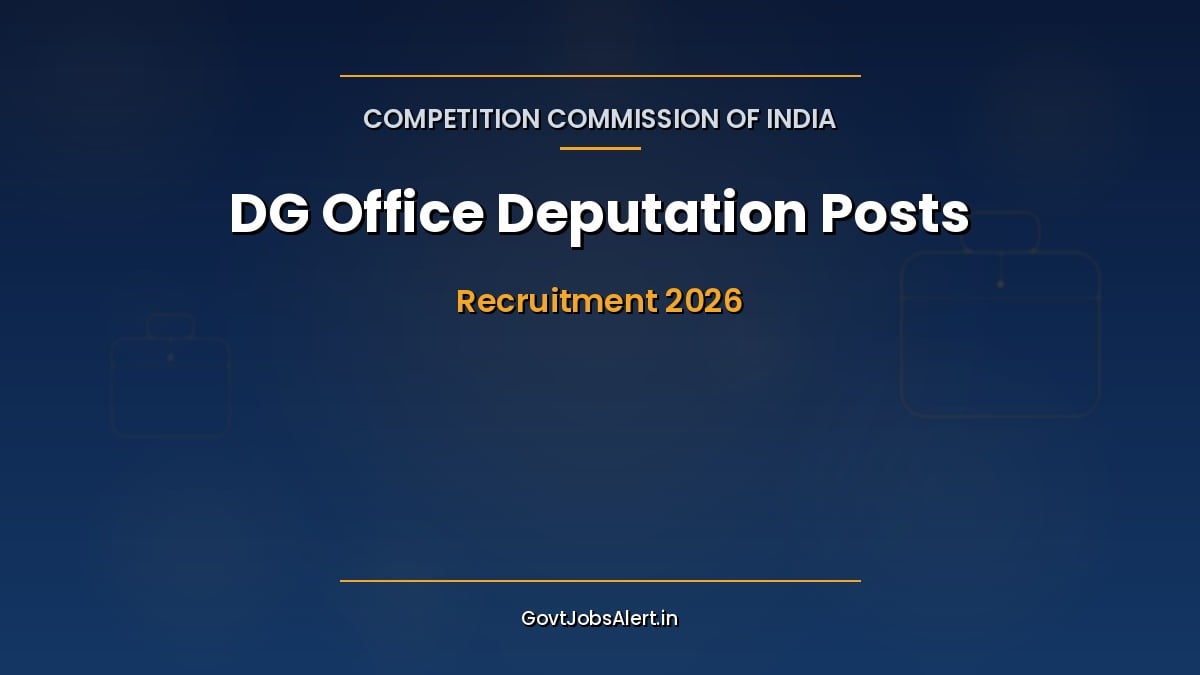 Competition Commission of India (CCI) DG Office deputation recruitment 2026 notice for 29 posts
