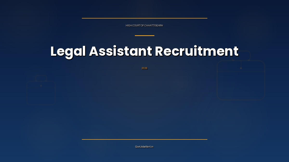 Chhattisgarh High Court Legal Assistant Recruitment 2026 notice for 11 contractual law graduate posts in Bilaspur