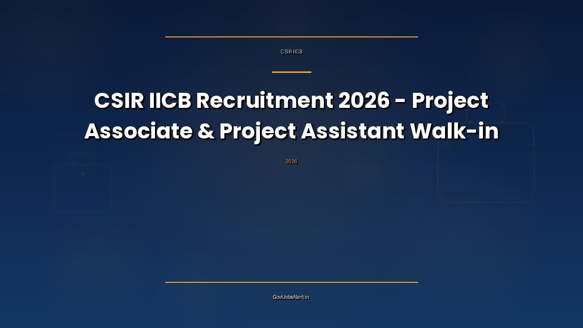 CSIR IICB Recruitment 2026 walk-in interview for Senior Project Associate and Project Associate posts in Kolkata on 3 November