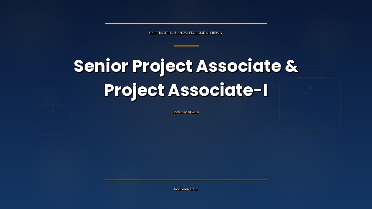 CSIR TKDL Recruitment 2026 notification for 50 Senior Project Associate and Project Associate-I posts, apply online by 12 October 2026