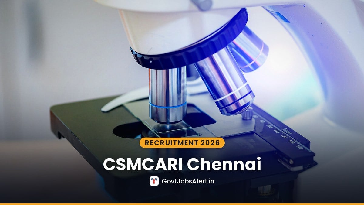 Microscope in a research laboratory for CSMCARI Chennai Walk-in Recruitment 2026 JRF, Consultant (GLP) and Office Assistant posts