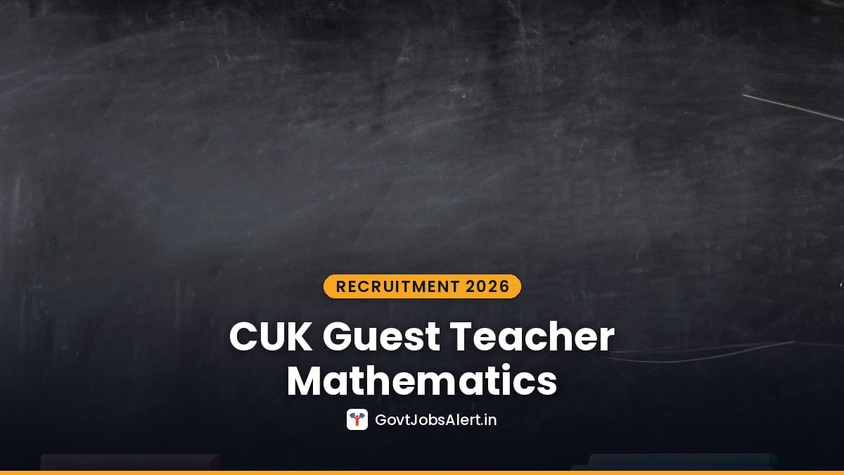 Classroom blackboard for CUK Guest Teacher Mathematics walk-in interview 2026 at Central University of Kashmir, Ganderbal