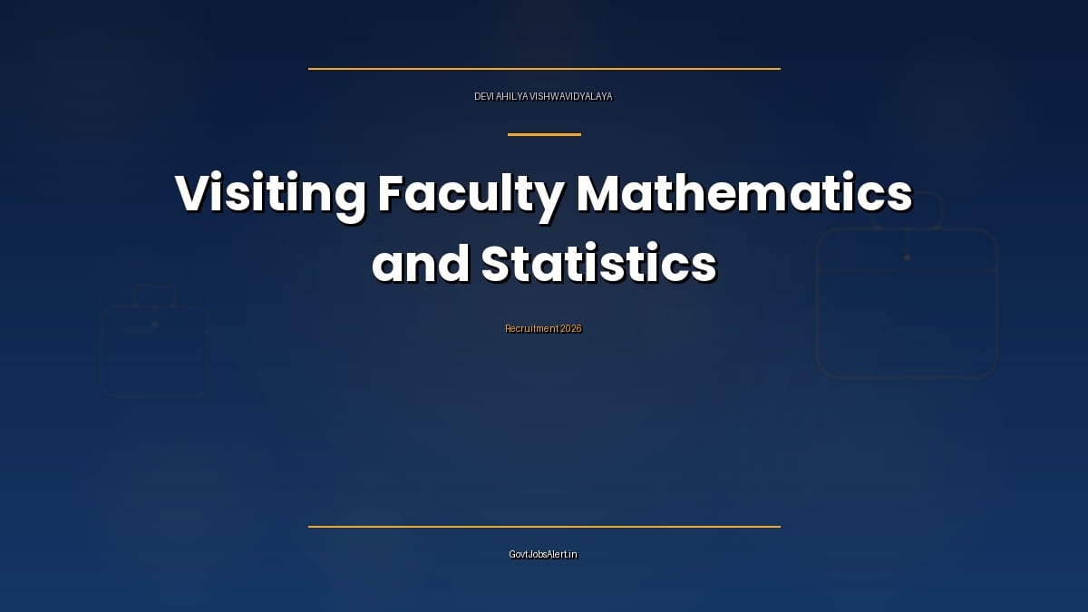 DAVV Visiting Faculty Recruitment 2026 notice for School of Mathematics and Statistics, Indore, January to May 2027 session