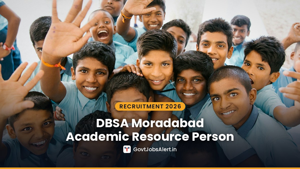 Smiling Indian school students waving at the camera — DBSA Moradabad Academic Resource Person Recruitment 2026