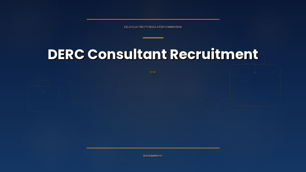 DERC Recruitment 2026 notice for Senior Research Consultant (Tariff-Engg., Tariff-Finance, Engineering, Law) and Consultant (HR) posts