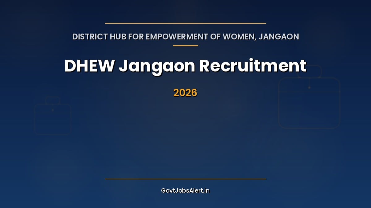 DHEW Jangaon Recruitment 2026 notification for Gender Specialist, Accounts Assistant, MTS and other Mission Shakti contract posts in Telangana