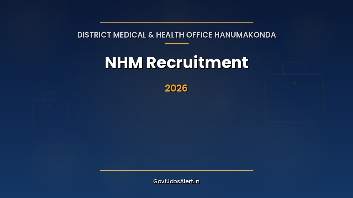 DMHO Hanumakonda Recruitment 2026 notification for 51 ANM, Staff Nurse, MLHP and other NHM health posts in Telangana