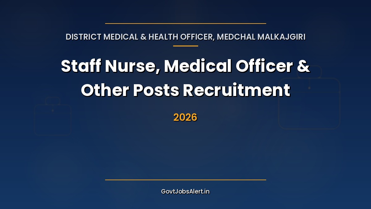 DMHO Medchal Malkajgiri Recruitment 2026 featured image for 121 NHM and NUHM contract posts in Telangana