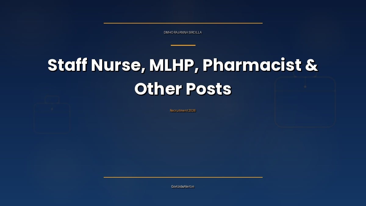 DMHO Rajanna Sircilla Recruitment 2026 featured image for 35 NHM contract posts including Staff Nurse, MLHP and Pharmacist in Telangana