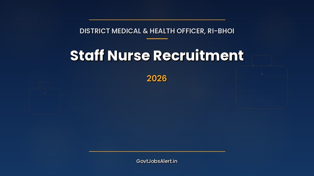 DMHO Ri-Bhoi Staff Nurse Recruitment 2026 notice for 20 contractual posts at MCH Hospital Umsning, Meghalaya, last date 12 October