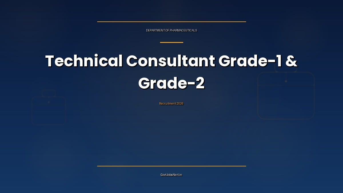 Department of Pharmaceuticals Technical Consultant recruitment 2026 notification graphic