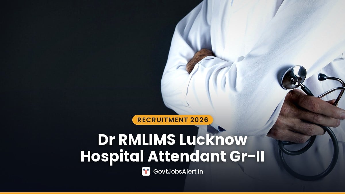 Doctor holding a stethoscope for Dr RMLIMS Lucknow Recruitment 2026 Hospital Attendant, Stenographer and Receptionist posts
