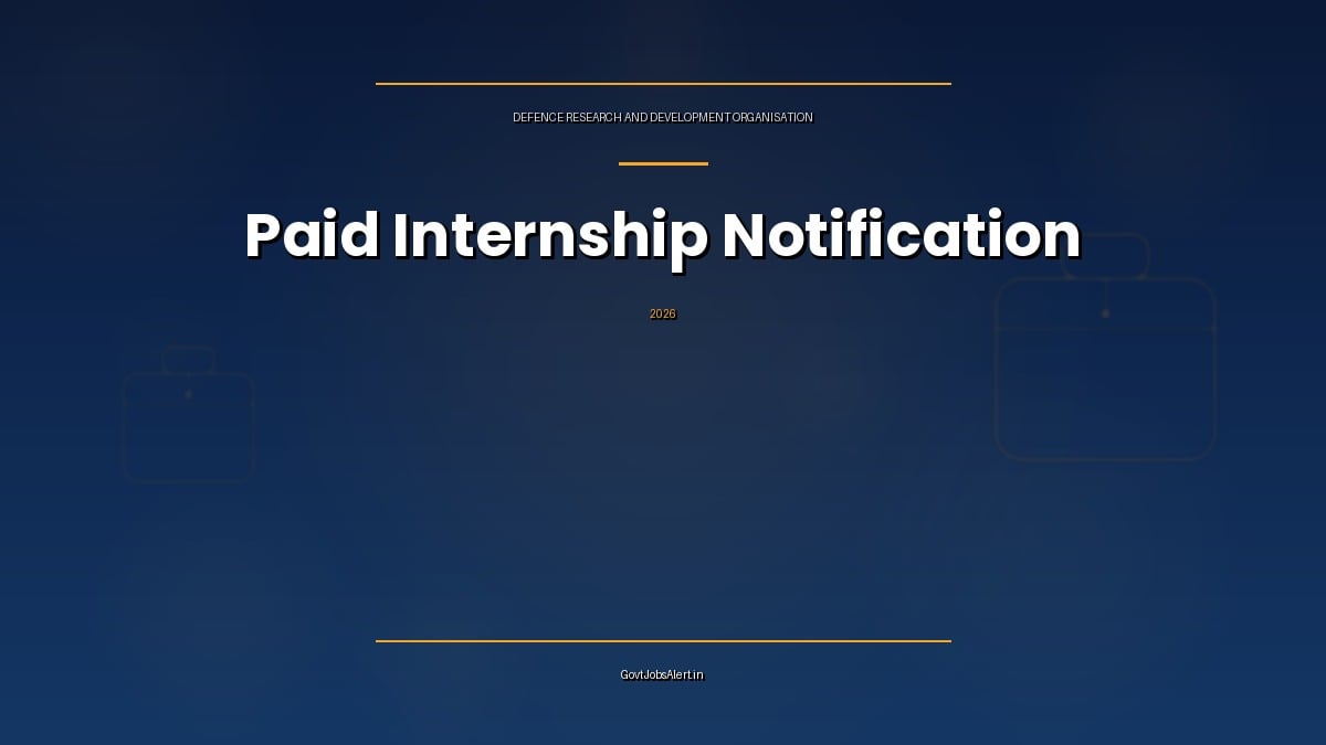 DRDO DRDE Gwalior Paid Internship 2026 notification graphic