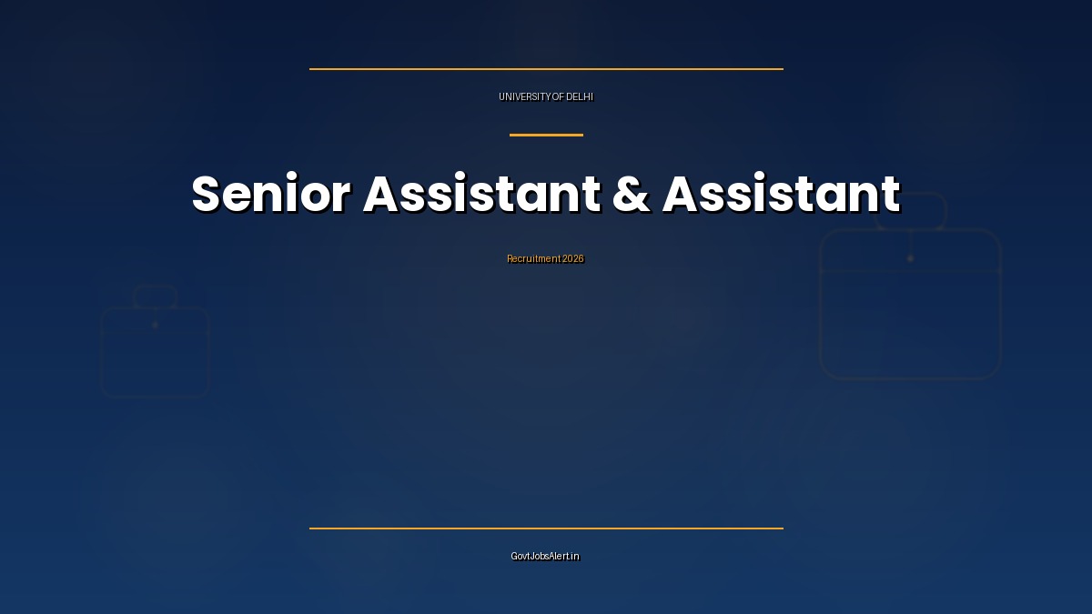 University of Delhi Senior Assistant and Assistant Recruitment 2026 notification with 126 vacancies