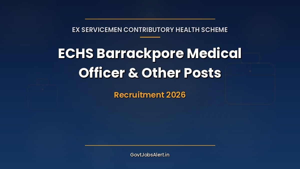 ECHS Barrackpore Recruitment 2026 notice for 8 Medical Officer, Medical Specialist, Gynecologist and other contractual posts in West Bengal