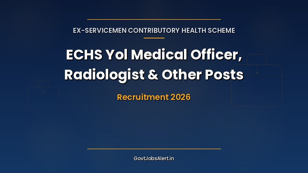 ECHS Yol Recruitment 2026 notice for 23 Medical Officer, Radiologist, Nursing Assistant and other posts in Himachal Pradesh