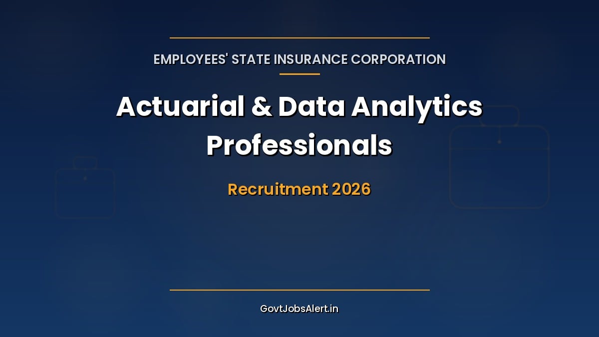 ESIC Recruitment 2026 notification image for 19 contractual Actuarial and Data Analytics posts including Chief Actuary and Technical Officer
