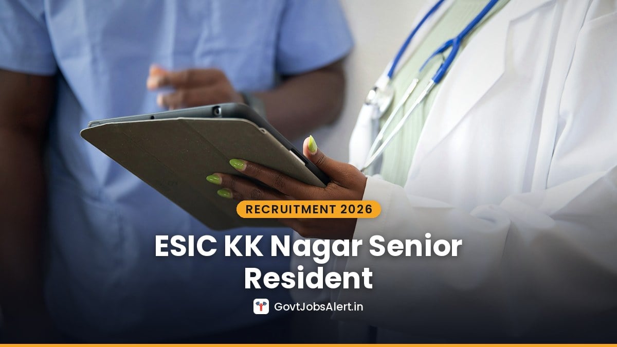 Doctors in a hospital corridor for ESIC K.K. Nagar Chennai Senior Resident Recruitment 2026 walk-in interview for 88 posts