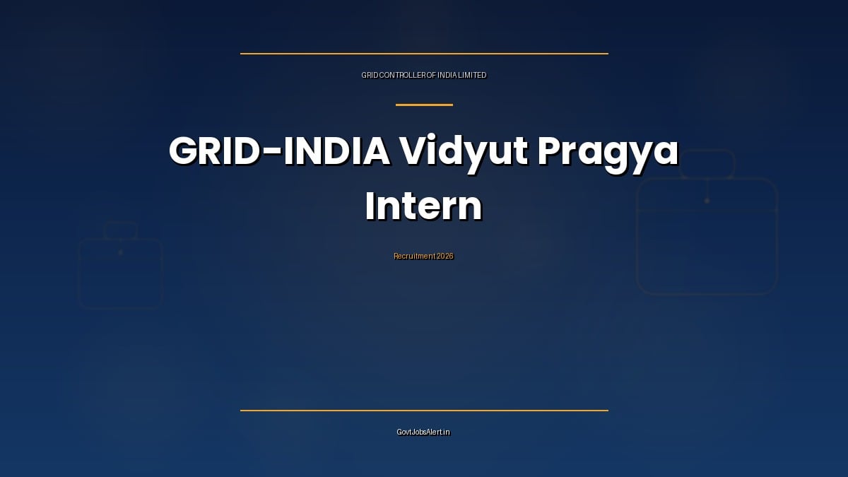 GRID-INDIA Vidyut Pragya intern recruitment 2026 for power system simulation studies with Rs 50,000 monthly stipend