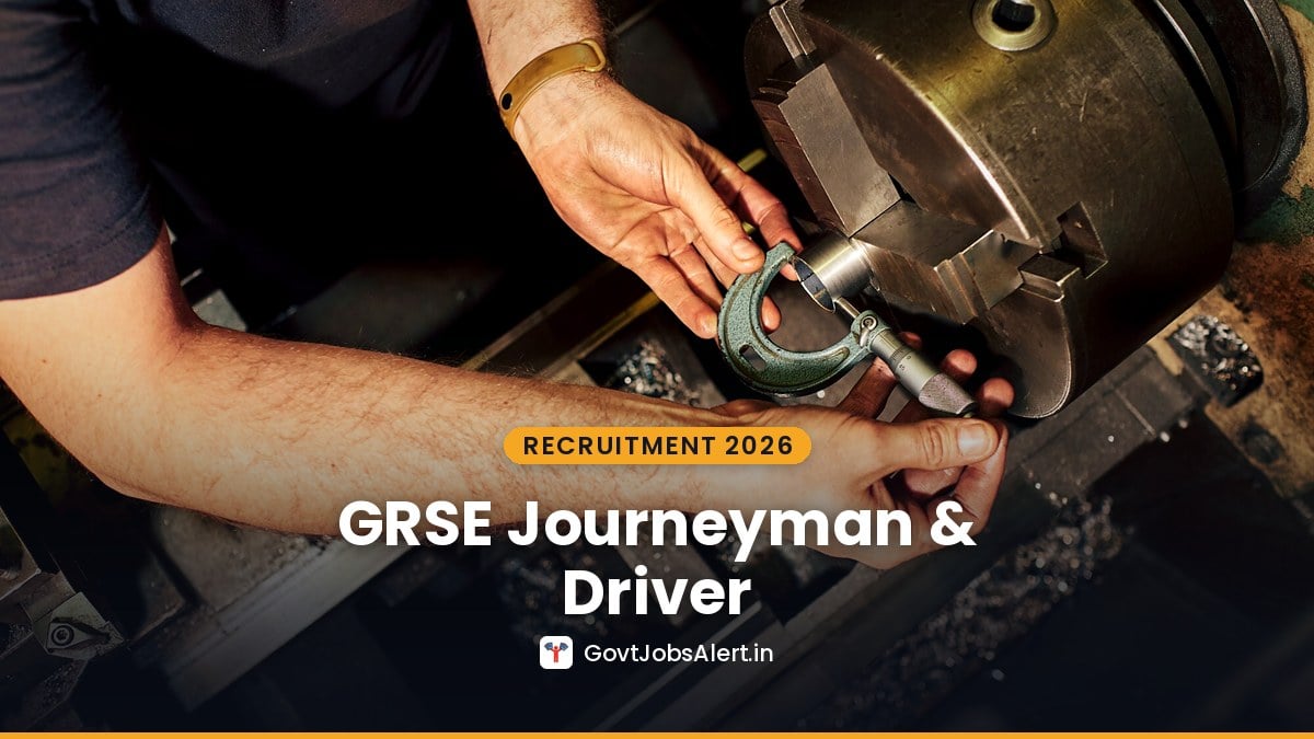 Machinist measuring a part with a micrometer for GRSE Journeyman and Driver Recruitment 2026 apply online