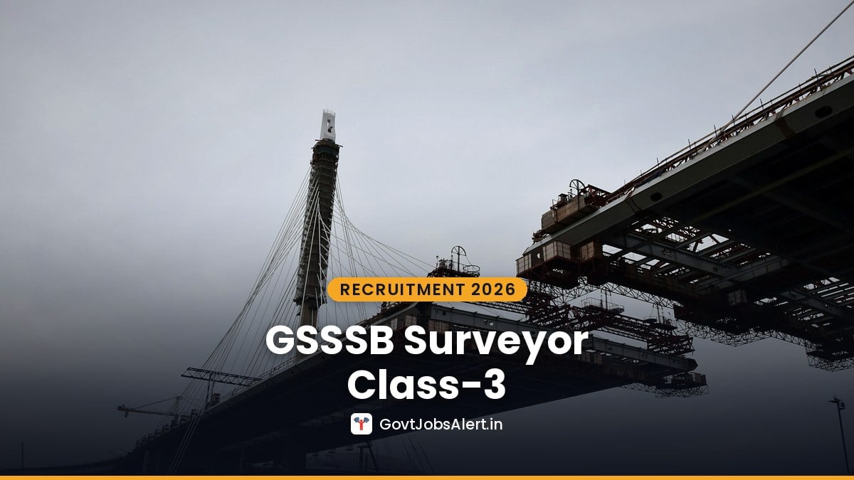 Bridge under construction against a cloudy sky — GSSSB Surveyor Class-3 Recruitment 2026