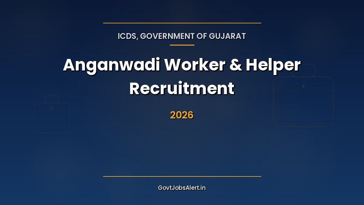 Gujarat Anganwadi Recruitment 2026 poster for 6,843 Anganwadi Worker and Helper posts, local women apply online by 14 October 2026