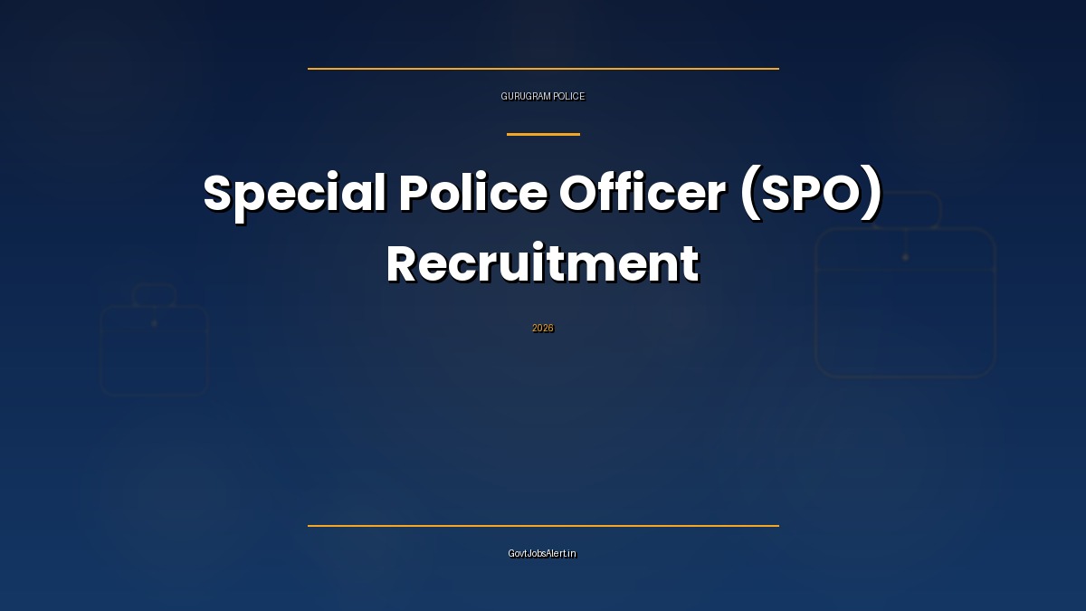 Gurugram Police SPO Recruitment 2026 banner for 33 Special Police Officer posts for retired and removed personnel