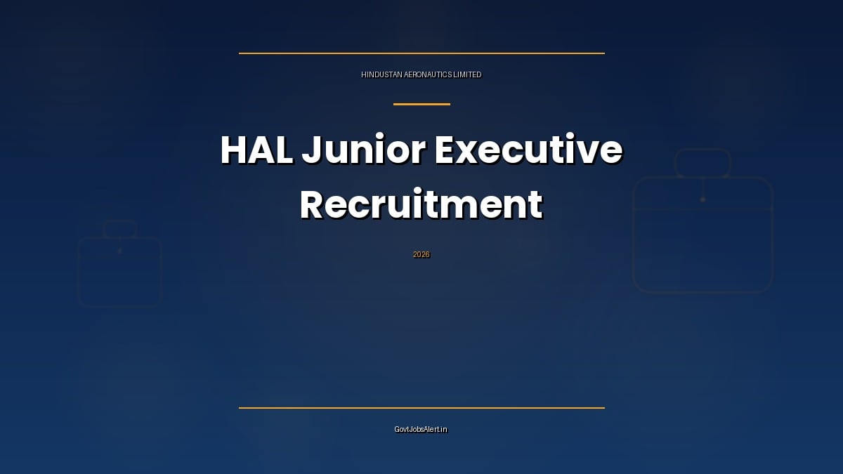 HAL Junior Executive Recruitment 2026 notification for 150 short term B.E./B.Tech engineering posts, apply online by 17 October 2026