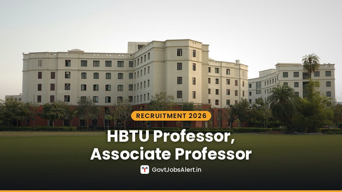 University campus building and green lawn in Uttar Pradesh – HBTU Kanpur Professor, Associate Professor and Assistant Professor Recruitment 2026