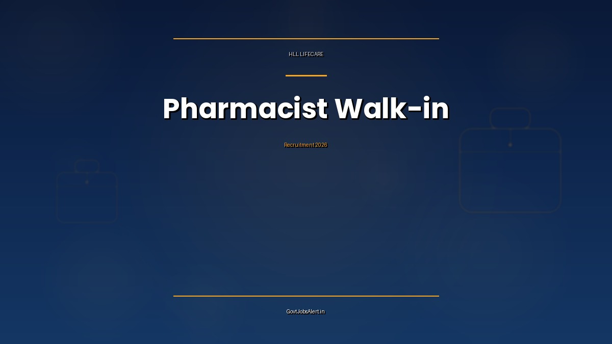 HLL Lifecare walk-in recruitment 2026 for Assistant Pharmacist and Pharmacist posts at West Bengal AMRIT Pharmacies