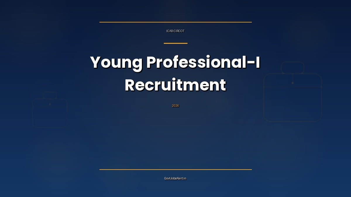 ICAR CIRCOT Young Professional Recruitment 2026 graphic showing 20 YP-I posts and Rs 30,000 monthly pay