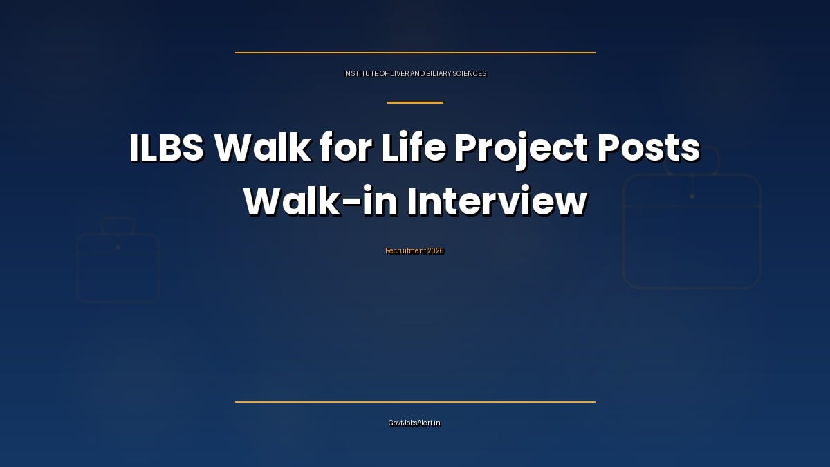 ILBS Project Recruitment 2026 walk-in interview notice for AI/ML Engineer and Signal Processing Engineer posts