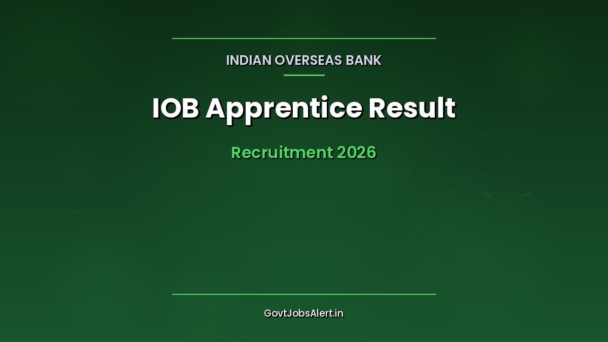 IOB Apprentice Result 2026 out, state-wise list of 700 provisionally selected candidates for 750 Indian Overseas Bank apprentice seats