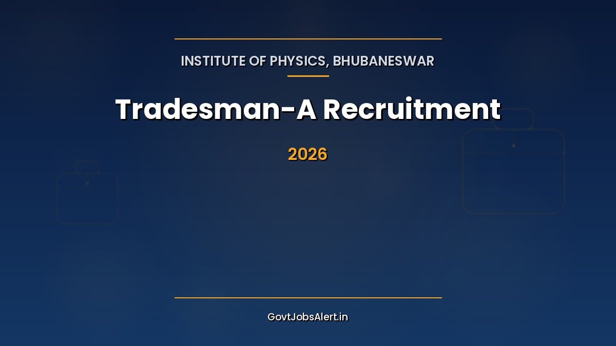 IOP Bhubaneswar Tradesman-A Recruitment 2026 notification for Electrical, Electrical/Electronics, Mechanical/RAC and Mason trades under DAE