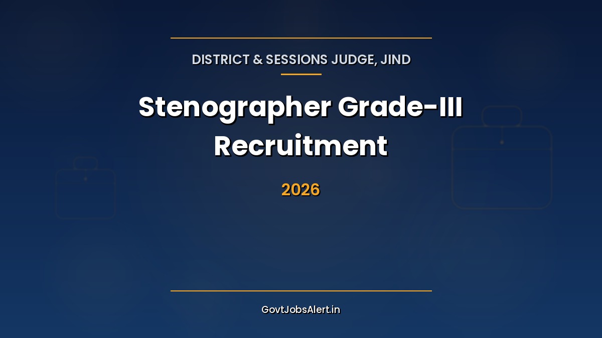 Jind District Court Stenographer Recruitment 2026 notice for 12 Grade-III adhoc posts in Haryana, apply offline by 30 October 2026