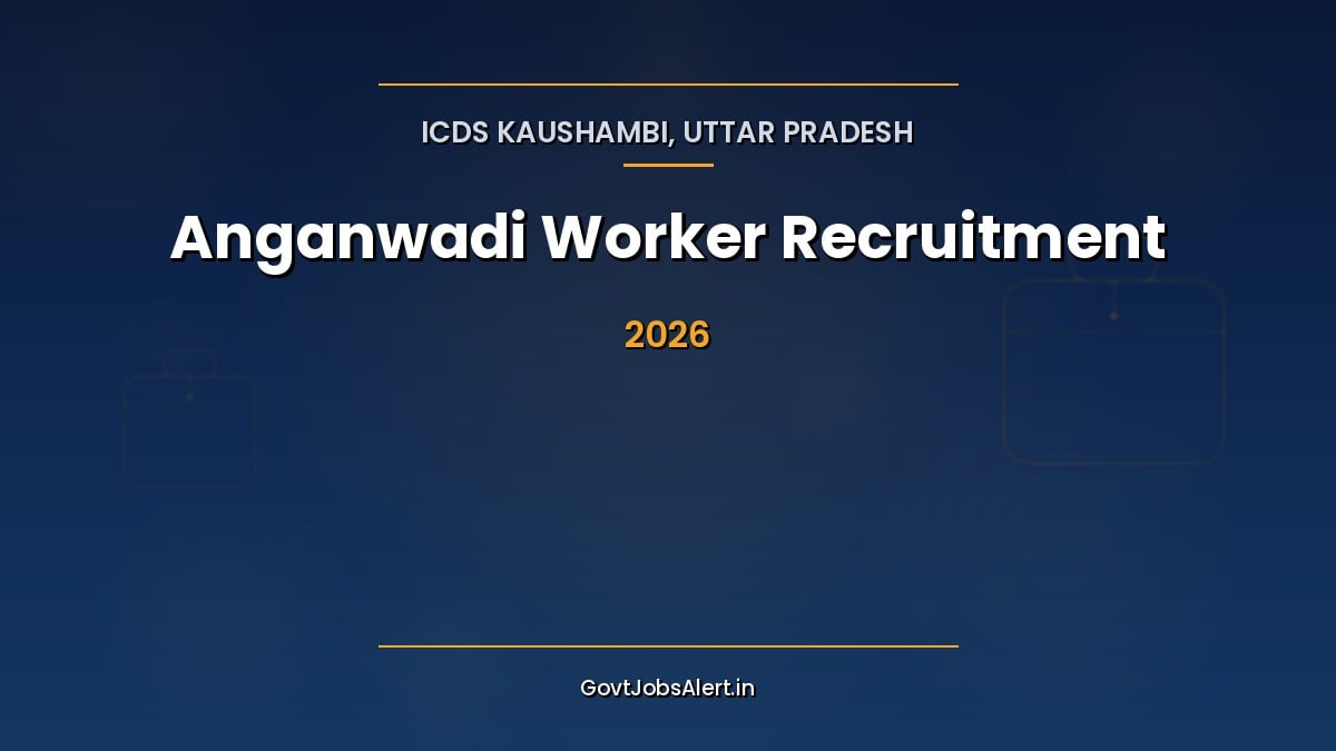 Kaushambi Anganwadi Worker Recruitment 2026 notification for 143 posts, local 12th pass women apply online by 21 October 2026