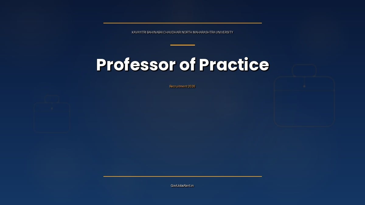 KBCNMU Jalgaon Professor of Practice recruitment 2026 Advt 06/2026 featured image
