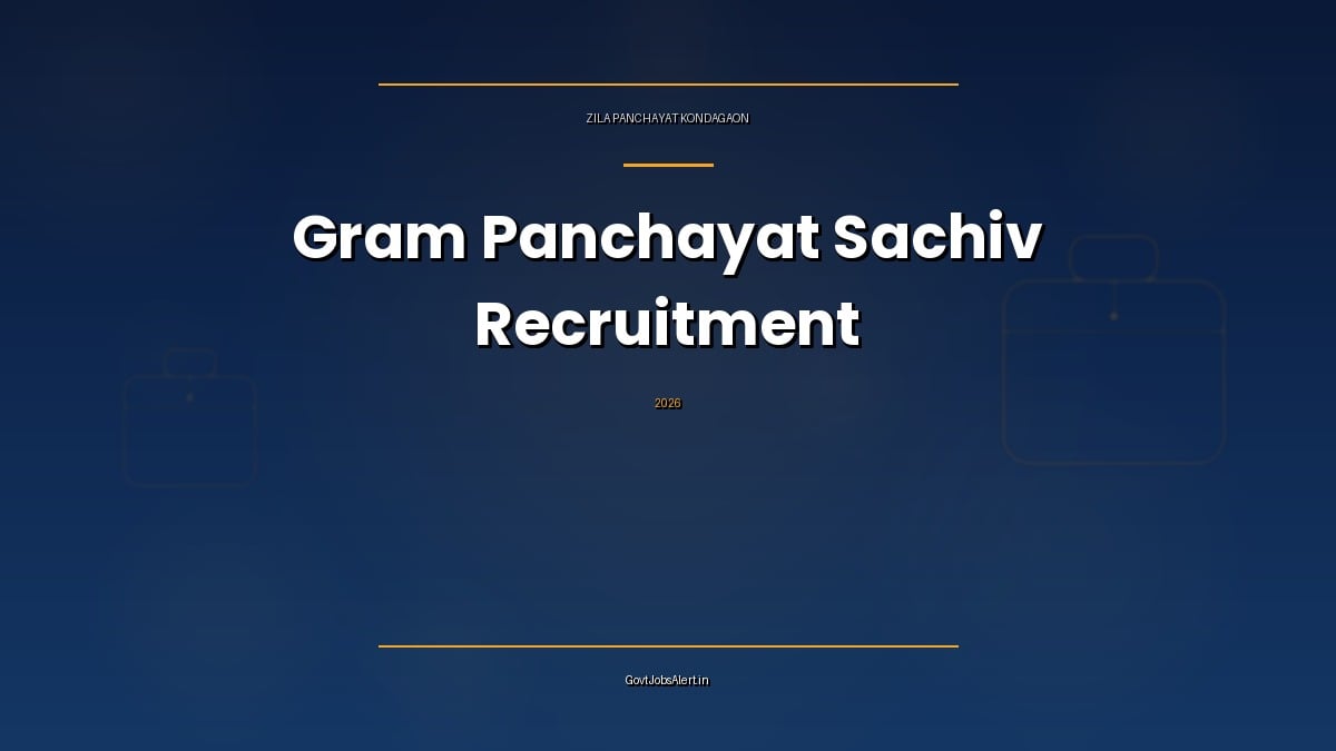 Kondagaon Gram Panchayat Sachiv Recruitment 2026 notification for 65 posts, 12th pass offline application