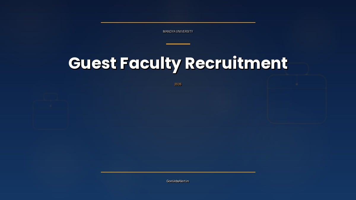 Mandya University guest faculty recruitment 2026-27 notice for Commerce, Social Work, Sugar Technology and Polymer Science departments