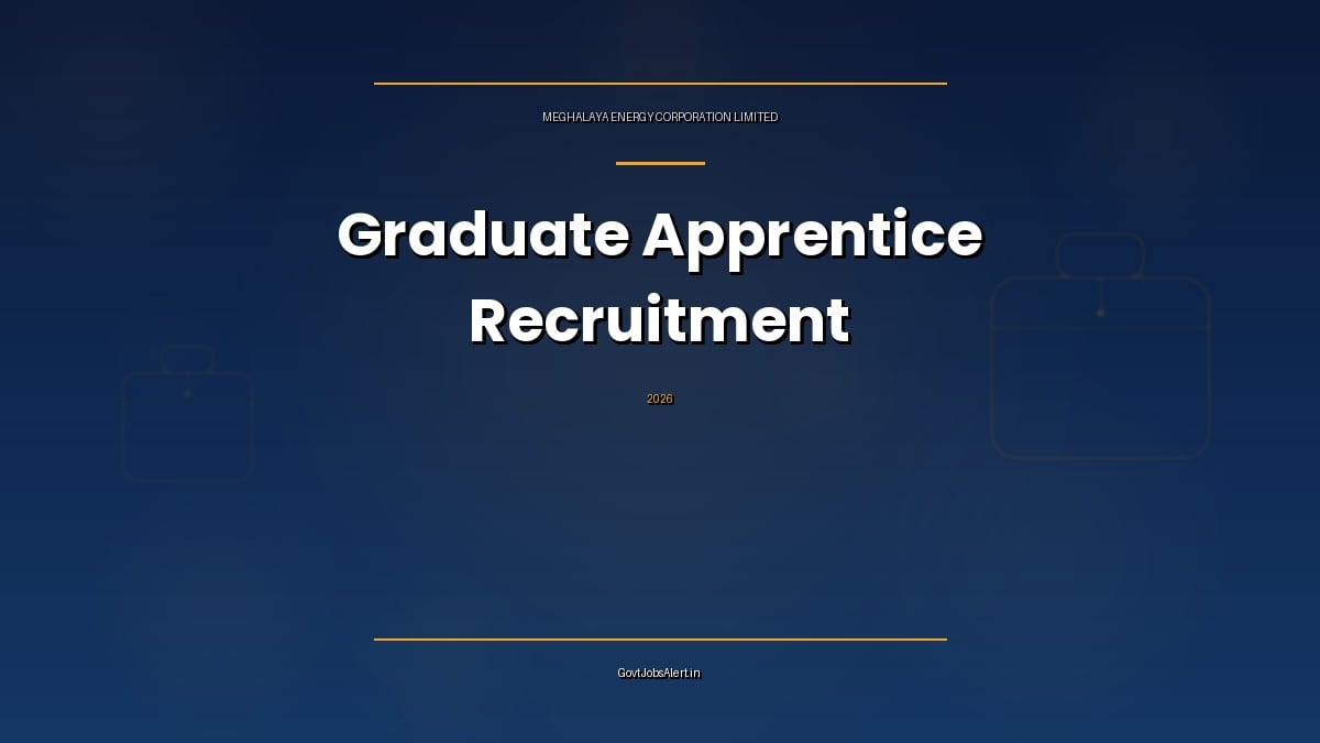 MeECL Graduate Apprentice Recruitment 2026 notice for 30 B.A., LLB, B.Sc. and B.Com. apprentice seats in Meghalaya with ₹12,300 stipend