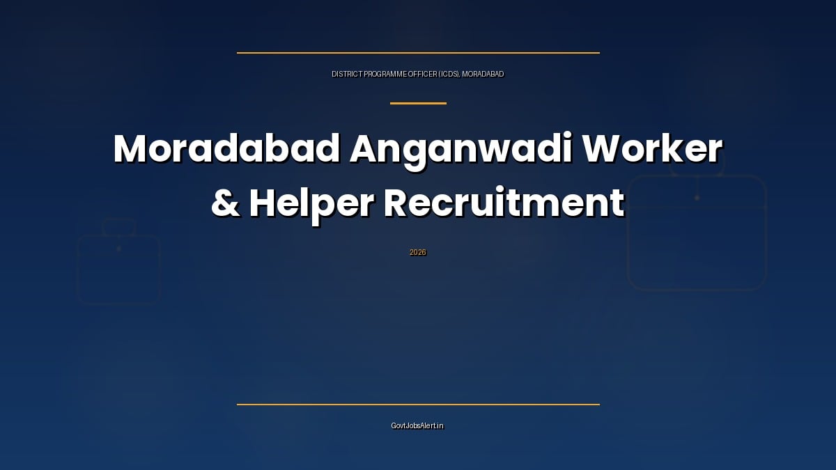 Moradabad Anganwadi Recruitment 2026 for 51 Worker and 316 Helper posts for 12th pass women in Moradabad, Uttar Pradesh