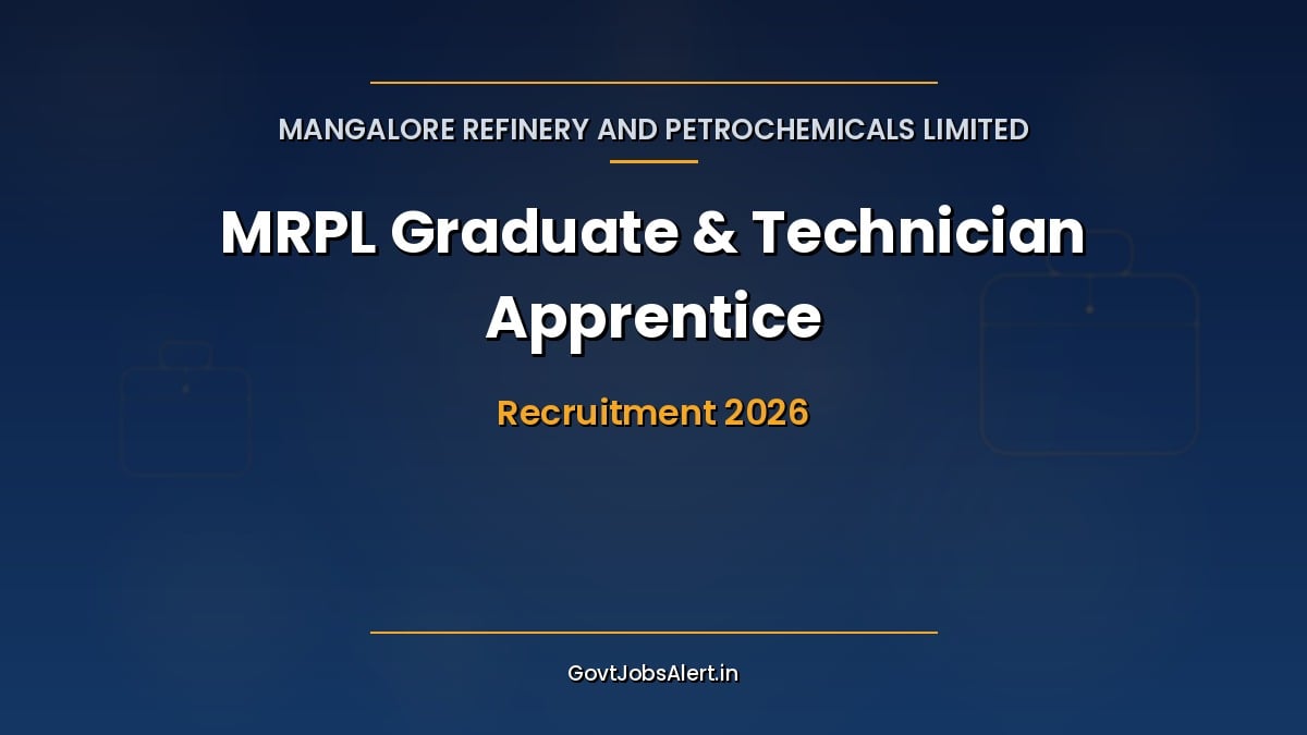 MRPL Apprentice Recruitment 2026 walk-in for Graduate and Technician Diploma Apprentice Trainees at Mandya Apprenticeship Fair on 13 October