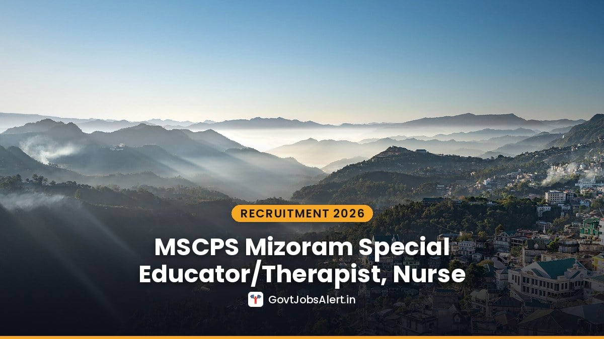Misty hills and rooftops of Aizawl, Mizoram - MSCPS Mizoram Recruitment 2026 for 95 child protection posts