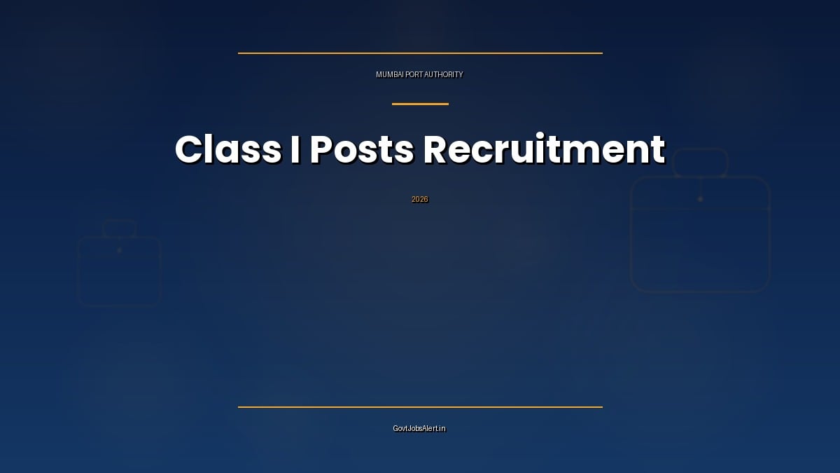 Mumbai Port Authority Recruitment 2026 notification graphic for Catering Officer, Senior Welfare Officer, Deputy Manager Welfare and Deputy Director posts