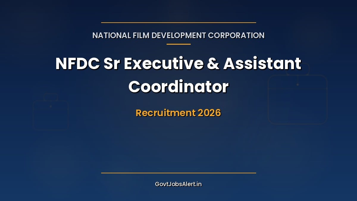 NFDC Recruitment 2026 notification for Sr Executive Finance and Compliance and Assistant Coordinator posts at Delhi