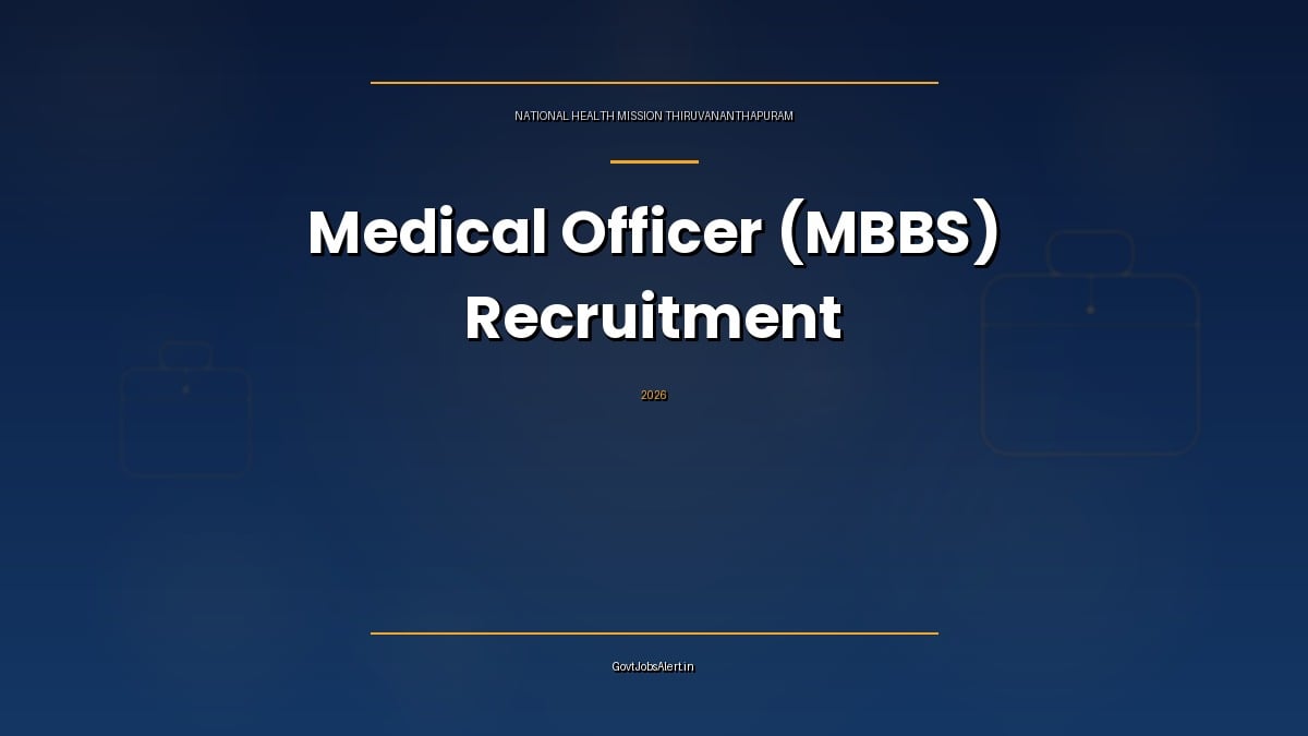 NHM Thiruvananthapuram Medical Officer Recruitment 2026 notification for MBBS doctors on contract with ₹50,000 monthly pay in Kerala